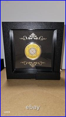 2025 Niue 1oz Golden Table Clock Colorized and Gilded. 999 Silver Coin New