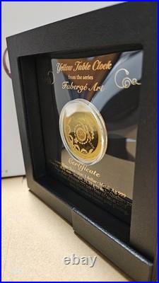 2025 Niue 1oz Golden Table Clock Colorized and Gilded. 999 Silver Coin New