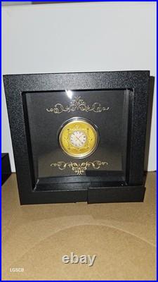 2025 Niue 1oz Golden Table Clock Colorized and Gilded. 999 Silver Coin New