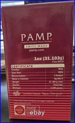 2025 Niue 2 Dollar Cherry Coke Bank with 1 oz Swiss made Pamp. 999 Silver Bar
