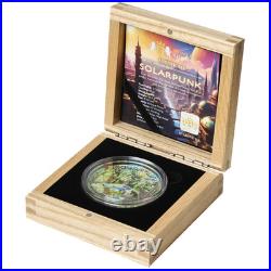 2025 Niue 2 oz Silver Antiqued Solar Punk with UV effects Mintage of only 400