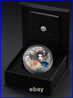 2025 Niue 2 oz Silver Geisha (Gilded & Colorized) with Box & COA