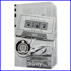 2025 Niue 2 oz Silver TechStalgic Silk Finish Walkman Mintage of 499