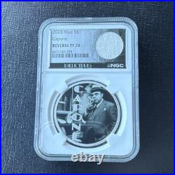 2025 Niue Al Capone $1 1 oz. 999 Silver Coin NGC Reverse PF70
