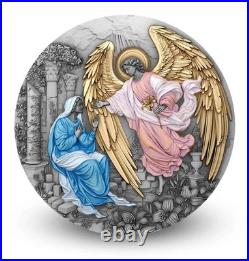 2025 Niue Archangels Herald of Salvation Gabriel 2 oz Silver Antiqued Gild Coin