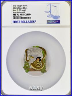 2025 Niue Disney The Jungle Book Kaa Mowgli 1 oz Silver NGC 70 FR