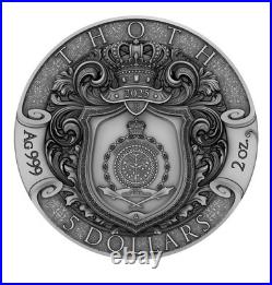 2025 Niue Echoes of Egypt Thoth 2 oz Silver Antiqued Gilded Coin