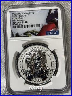 2025 Niue Indian Chief Reverse Proof PF70 NGC slab First Release! MINT