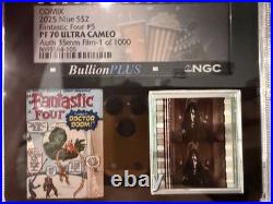 2025 Niue Marvel 1oz Silver NGC PF70 UC Fantasic Four Comix Coaster Dual Film