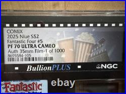 2025 Niue Marvel 1oz Silver NGC PF70 UC Fantasic Four Comix Coaster Dual Film