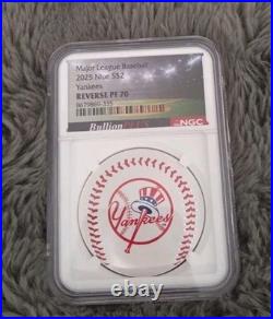 2025 Niue Silver MLB New York Yankees Colorized Reverse Proof 1 oz $2 NGC PF70