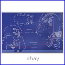 2025 Niue Star Wars Darth Vader Helmet Blueprint 1 oz Silver Foil 2025 Niue Star Wars Darth Vader Helmet Blueprint 1 oz Silver Foil