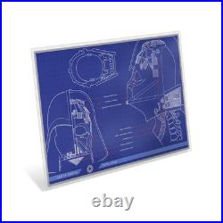 2025 Niue Star Wars Darth Vader Helmet Blueprint 1 oz Silver Foil 2025 Niue Star Wars Darth Vader Helmet Blueprint 1 oz Silver Foil