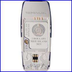 2025 Niue TechStalgic Unbreakable Phone 2 oz Silver Colorized Proof Shaped Coin 2025 Niue TechStalgic Unbreakable Phone 2 oz Silver Colorized Proof Shaped Coin