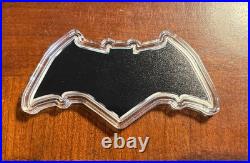 2025 Silver Samoa Batman BLACK Batarang Colorized 1 Oz 999 Silver Shaped Coin DC