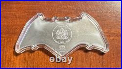 2025 Silver Samoa Batman BLACK Batarang Colorized 1 Oz 999 Silver Shaped Coin DC