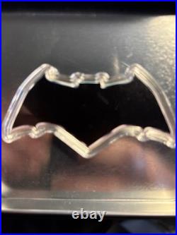 2025 Silver Samoa Batman BLACK Batarang Colorized 1 Oz 999 Silver Shaped Coin DC