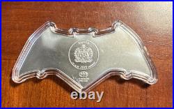 2025 Silver Samoa Batman BLACK Batarang Colorized 1 Oz 999 Silver Shaped Coin DC