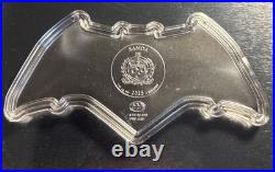 2025 Silver Samoa Batman BLACK Batarang Colorized 1 Oz 999 Silver Shaped Coin DC