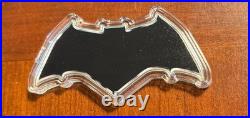 2025 Silver Samoa Batman BLACK Batarang Colorized 1 Oz 999 Silver Shaped Coin DC