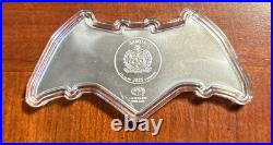 2025 Silver Samoa Batman BLACK Batarang Colorized 1 Oz 999 Silver Shaped Coin DC