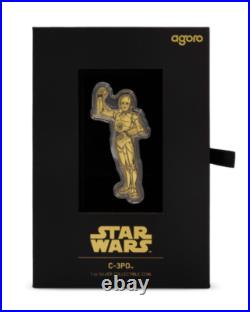 2025 Star Wars C-3PO Shaped Gilded 1 Oz 999 Silver Niue Coin Agoro NZ Mint