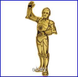 2025 Star Wars C-3PO Shaped Gilded 1 Oz 999 Silver Niue Coin Agoro NZ Mint