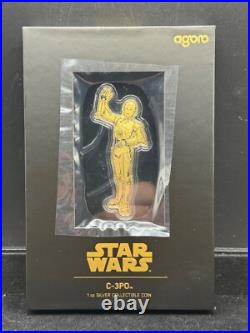 2025 Star Wars C-3PO Shaped Gilded 1 Oz 999 Silver Niue Coin Agoro NZ Mint