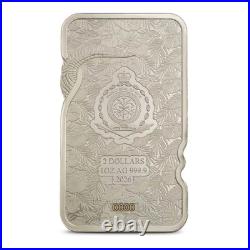 2026 1 oz Niue Rectangular Silver Nature's Grip Nile Crocodile Coin Proof Like