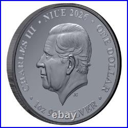 2026 Niue 1 oz Silver Black Proof Coin Chess Rook with Box and COA