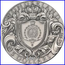 2026 Niue 2 Ounce Silver $5 Wonders of Stories Wonderland OGP COA STOCK