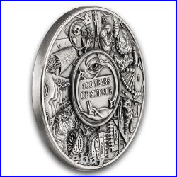 2026 Niue 2 oz Silver 100 Years of Science -Antiqued- Art Piece! # 244/500