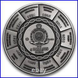 2026 Niue 2 oz Silver 100 Years of Science -Antiqued- Art Piece! # 244/500