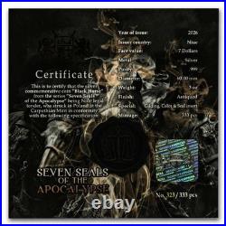 2026 Niue 3 oz Silver Seven Seals of the Apocalypse Black Horse 2026 Niue 3 oz Silver Seven Seals of the Apocalypse Black Horse