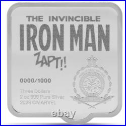 2026 Niue Marvel Smash Iron Man ZAPT! 2 oz Silver UHR Coin