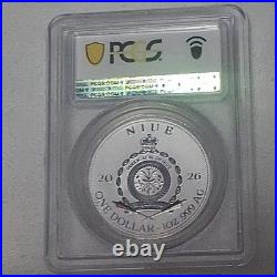 2026 Niue Mermaid Yellow Hair PCGS PR70 Reverse Proof Colorized 1oz Silver Coin