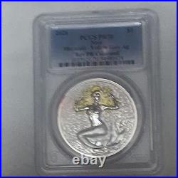 2026 Niue Mermaid Yellow Hair PCGS PR70 Reverse Proof Colorized 1oz Silver Coin