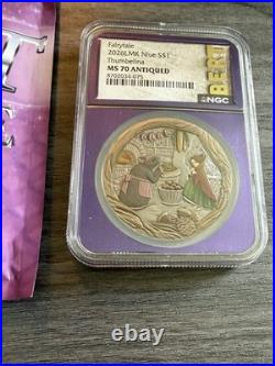 2026 Thumbelina Fairytale Colored Niue NGC MS70 TraderBea BERT Purple Core
