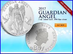 20 Coin Roll Lot Of 2017 Angel Series Niue $1 Guardian Angel 1 oz Silver Coins