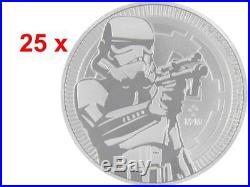 25 x 2 $ Dollar Star Wars Stormtrooper Niue Island 25 x 1 oz Silber 2018 Tube