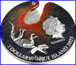 $2 Niue Island 2021 Impact Moments Meteorite 2 oz Silver High Relief coin