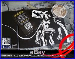 2oz 2014 Niue Batman 75th Anniversary Silver Proof Coin Digital Signature