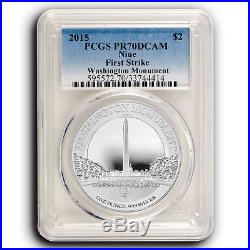 40 Coin Lot 2015 NIUE PCGS PR70 FS America's Monuments 1 oz Pure Silver Coins