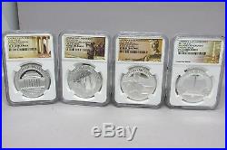 4 Coin Set 2015 NIUE NGC PF70 ER America's Monuments 1 oz Pure Silver Coins