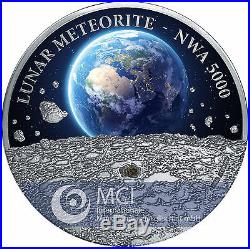 50 NZ $ Niue 2015 Lunar Meteorite NWA 5000 1 KG AG with piece of a METEORITE