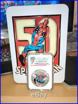 50 Years Of Spider-man 2013 Niue Pf70 Ultra Cameo Colorized 1oz Silver Coin