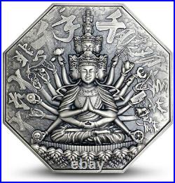 5 oz GODDESS OF MERCY with One Thousand Silver Ultra High Relief Coin Niue 2020
