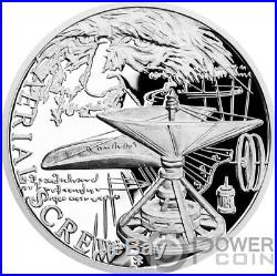 AERIAL SCREW 500th Anniversary Leonardo Da Vinci 1 Oz Silver Coin 1$ Niue 2019