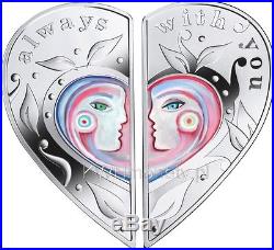 ALWAYS WITH YOU HEART 2$ Niue 2017 Silver Coin 1 Oz