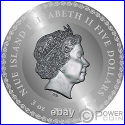 AMATERASU Divine Faces Of The Sun 3 Oz Silver Coin 5$ Niue 2021